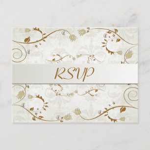 Elegant Fall Wedding RSVP Post Card