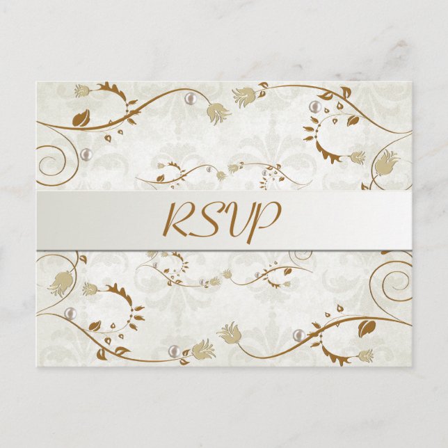 Elegant Fall Wedding RSVP Post Card (Front)