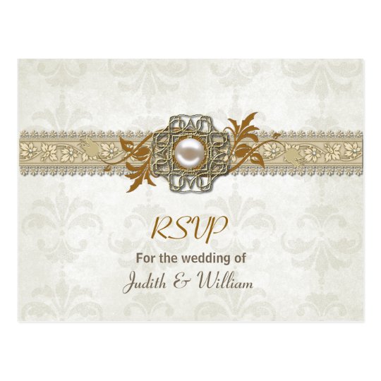 Elegant Fall Wedding RSVP Post Card