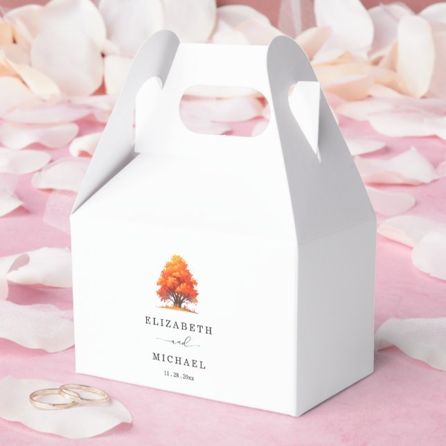Elegant Fall Wedding Rustic Autumn Tree Wedding  Favor Box (Wedding)