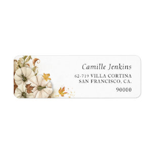 Elegant Fall White Citrouille Adresse de retour