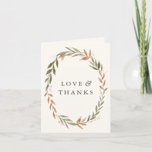 Elegant Fall Wreath Baby Shower Thank You Card