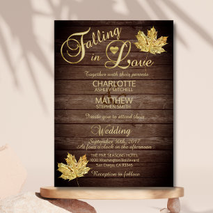 Elegant FALLING in LOVE Rustic Country Wedding Invitation