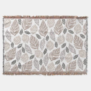 Elegant Falling Leaves Pattern Throw Blanket