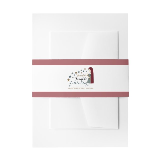 Elegant Falling Stars, Baby Shower Invitation Belly Band (Front Example)