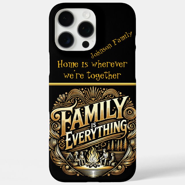 Elegant Family Beach Campfire Gold Scene  Case-Mate iPhone Case (Back)