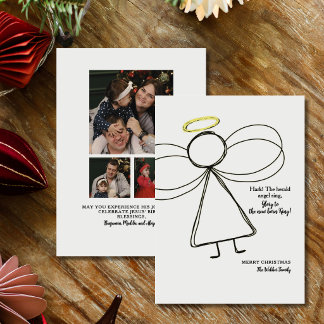 Elegant Family Christian Religious Photo Christmas Holiday Card