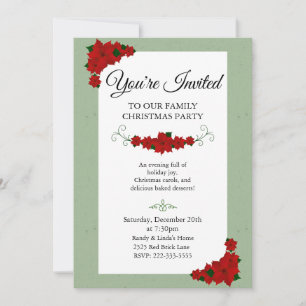 Elegant Family Christmas Party  Invitation