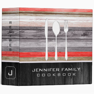 Elegant Family Cookbook Wood Look #2 Binder