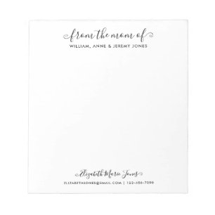 Elegant Family From the Mom Mother Modern Script Notepad