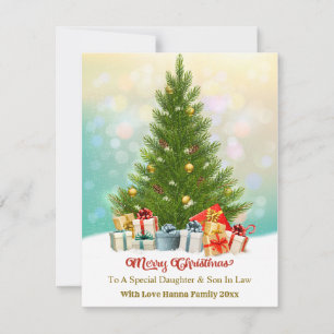 Elegant Family Holiday Present I Christmas Tree Card