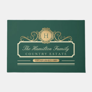 Elegant Family Home Gold Brunswick Heritage Green Doormat