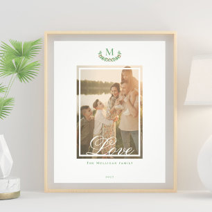 Elegant family monogram photo wall art
