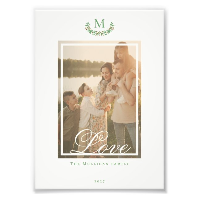 Elegant family monogram photo wall art (Front)