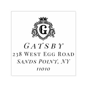 Elegant Family Name Custom Typography and Initial Self-inking Stamp