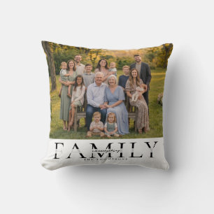 Elegant Family Name Keepsake Photo Gift Throw Pillow