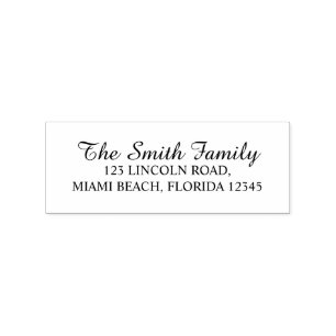 Elegant Family Name Return Address Rubber Stamp