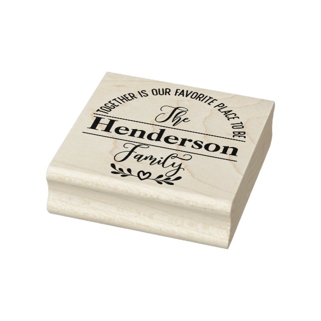 Elegant Family Name with Quote Rubber Stamp (Stamp)