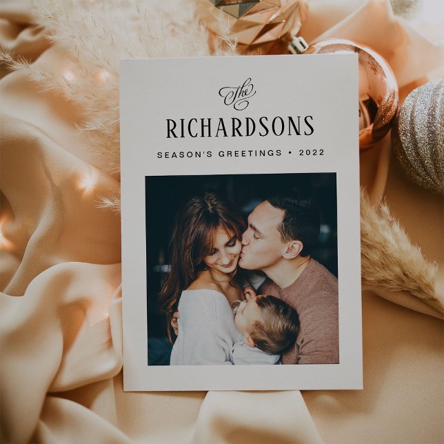 Elegant Family Photo and Name | Season's Greetings Holiday Card (Creator Uploaded)
