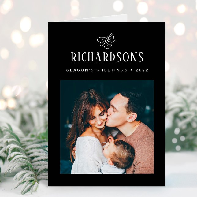 Elegant Family Photo and Name | Season's Greetings Holiday Card (Creator Uploaded)