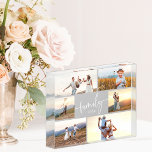 Elegant Family Photo Block<br><div class="desc">Grey Elegant Family Photo Block. Our modern family photo collage collection is perfect for capturing and celebrating the year in an artistic way. Stylish hand-lettered calligraphy script adds a touch of timeless elegance, making it an ideal keepsake. Easily customize and craft your visual story! It features six easy-to-customize photos and...</div>