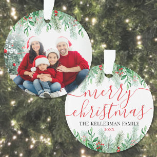 Elegant Family Photo Christmas Ornament