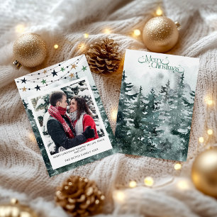 Elegant Family Photo Christmas Tree Holiday Card