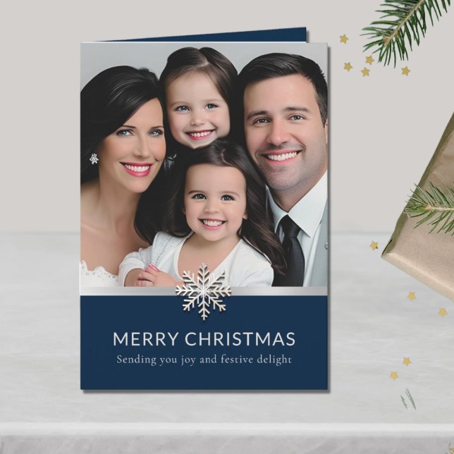 Elegant Family Photo Merry Christmas Card (Creator Uploaded)