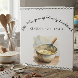 Elegant Family Recipe Keepsake Cookbook Binder
