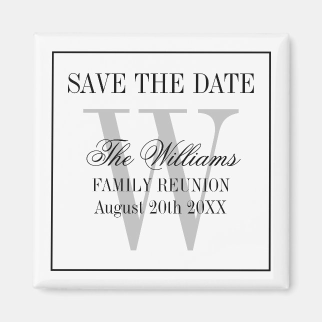 Elegant family reunion Save the date fridge magnet (Front)