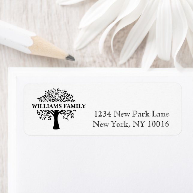 Elegant Family Tree Personal Return Address Labels (Insitu)