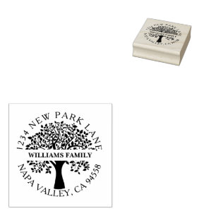 Elegant Family Tree Return Address Rubber Stamp