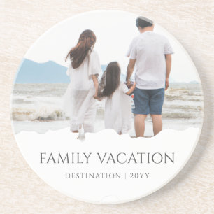 Elegant Family Vacation Family Trip Photo Coaster