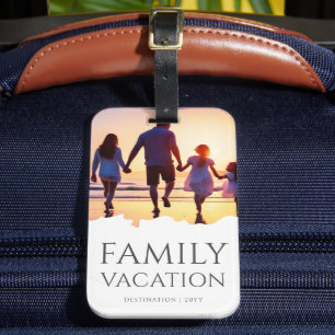 Elegant Family Vacation   Family Trip Photo Luggage Tag