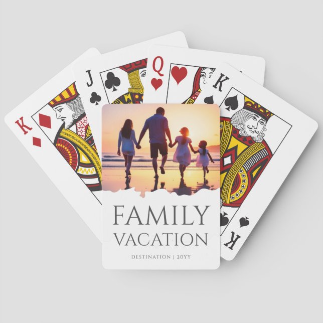 Elegant Family Vacation | Family Trip Photo Playing Cards (Back)