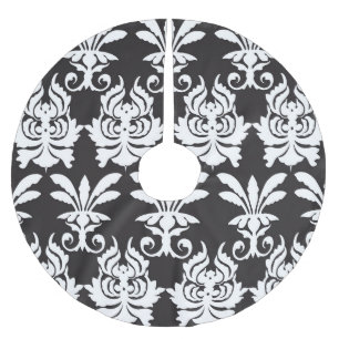 Elegant Fan Motifs in Golden Art Deco. Brushed Polyester Tree Skirt