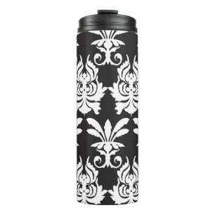 Elegant Fan Motifs in Golden Art Deco. Thermal Tumbler
