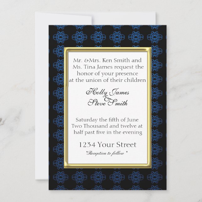 Elegant Fancy Fringe Wedding Invitations (Front)