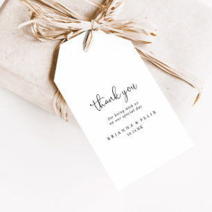 Elegant Fancy Script Wedding Thank You Gift Tags