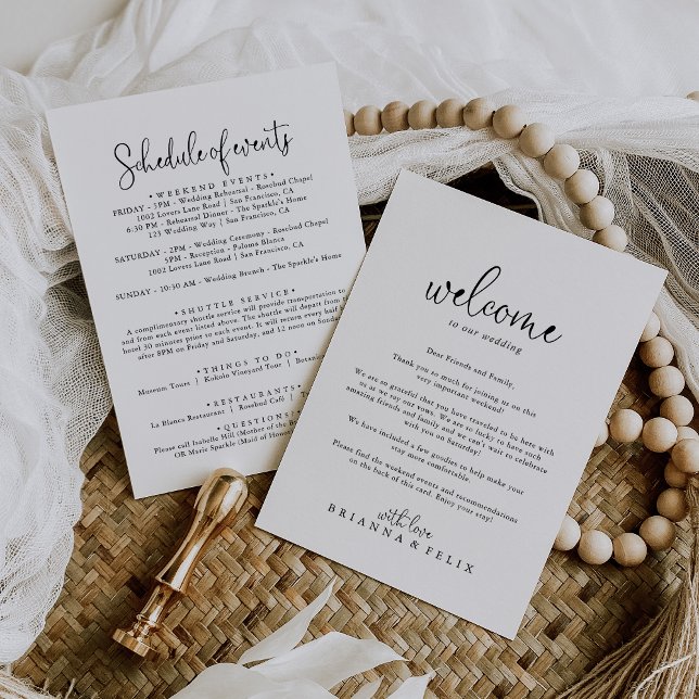 Elegant Fancy Script Wedding Welcome Letter (Creator Uploaded)