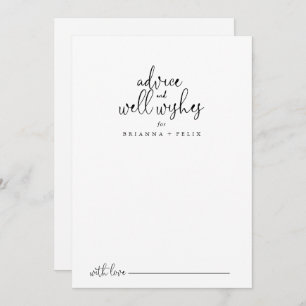Elegant Fancy Script Wedding Well Wishes Advice Card