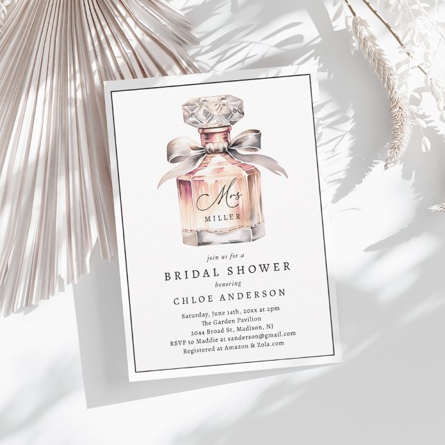 Elegant Fancy Watercolor Perfume Bridal Shower Invitation (Creator Uploaded)