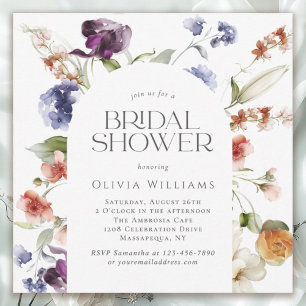 Elegant Fantasy Floral Bridal Shower Invitation