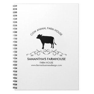 Elegant Farm Cow Silhouette Notebook