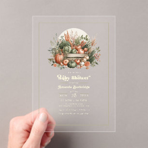 Elegant Farmers Market Baby Shower Acrylic Invitations