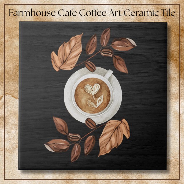 Elegant Farmhouse Coffee Mug Art Café  Tile (Elegant Farmhouse Coffee Mug Art Café Tile)