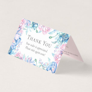 Elegant Farmhouse Watercolor Floral Thank You Card