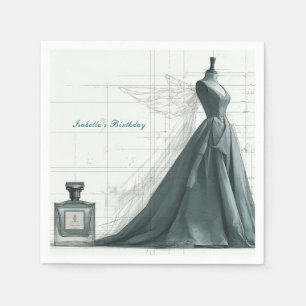 Elegant Fashion Birthday Napkins – Perfume & Gown 