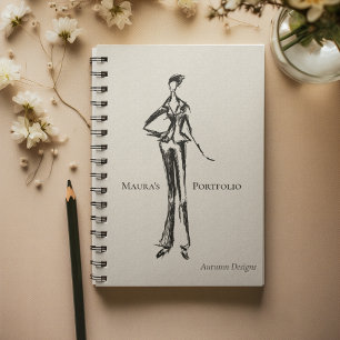 Elegant Fashion Designer Portfolio Sketch Notebook