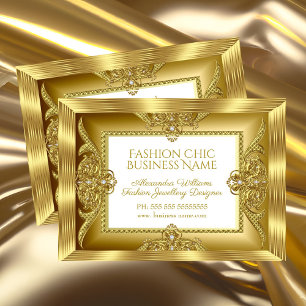 Elegant Fashion Jewellery Designer Gold Gems Business Card